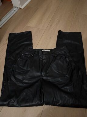 Black Faux Leather Womens Pants - Stylish Urban Fit